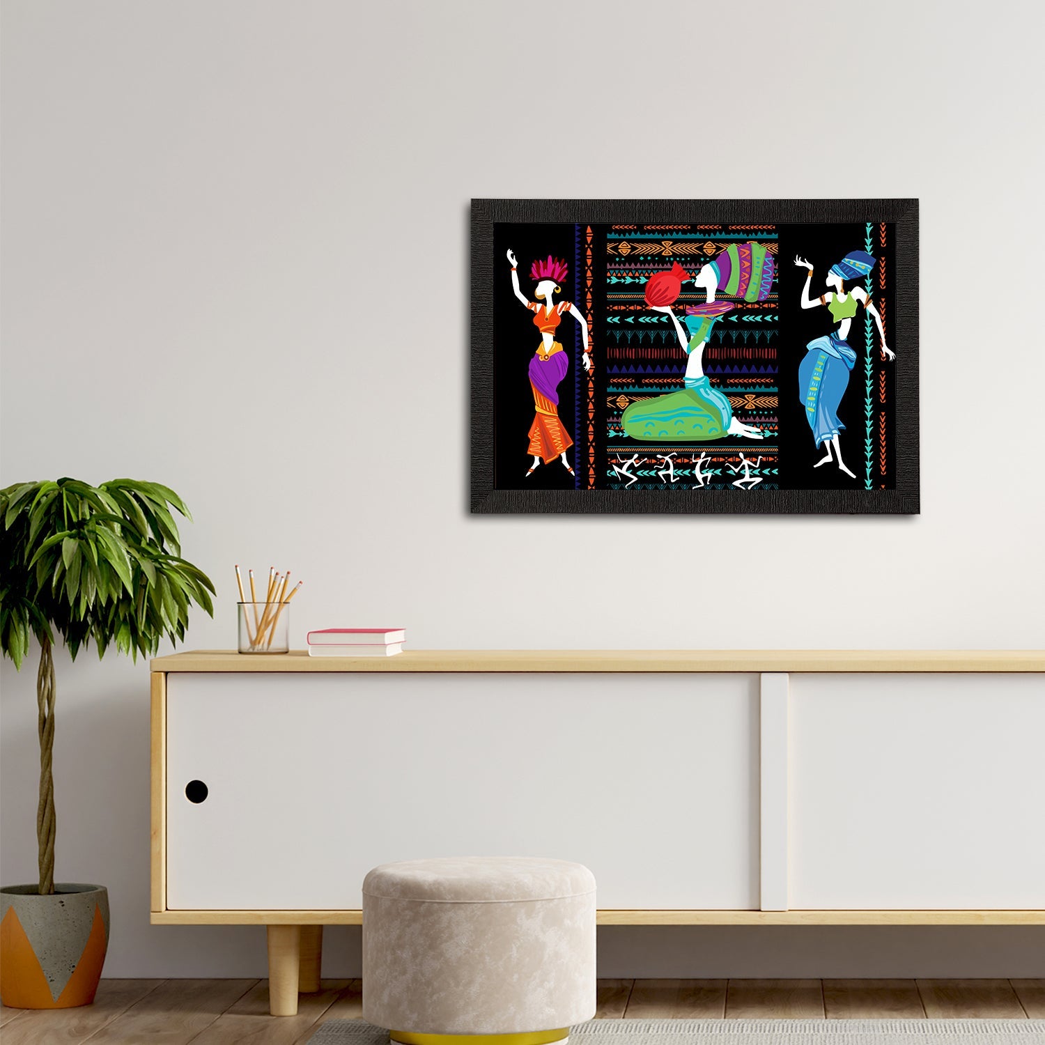 Tribal Theme Satin Matt Texture UV Art Painting Kafalo