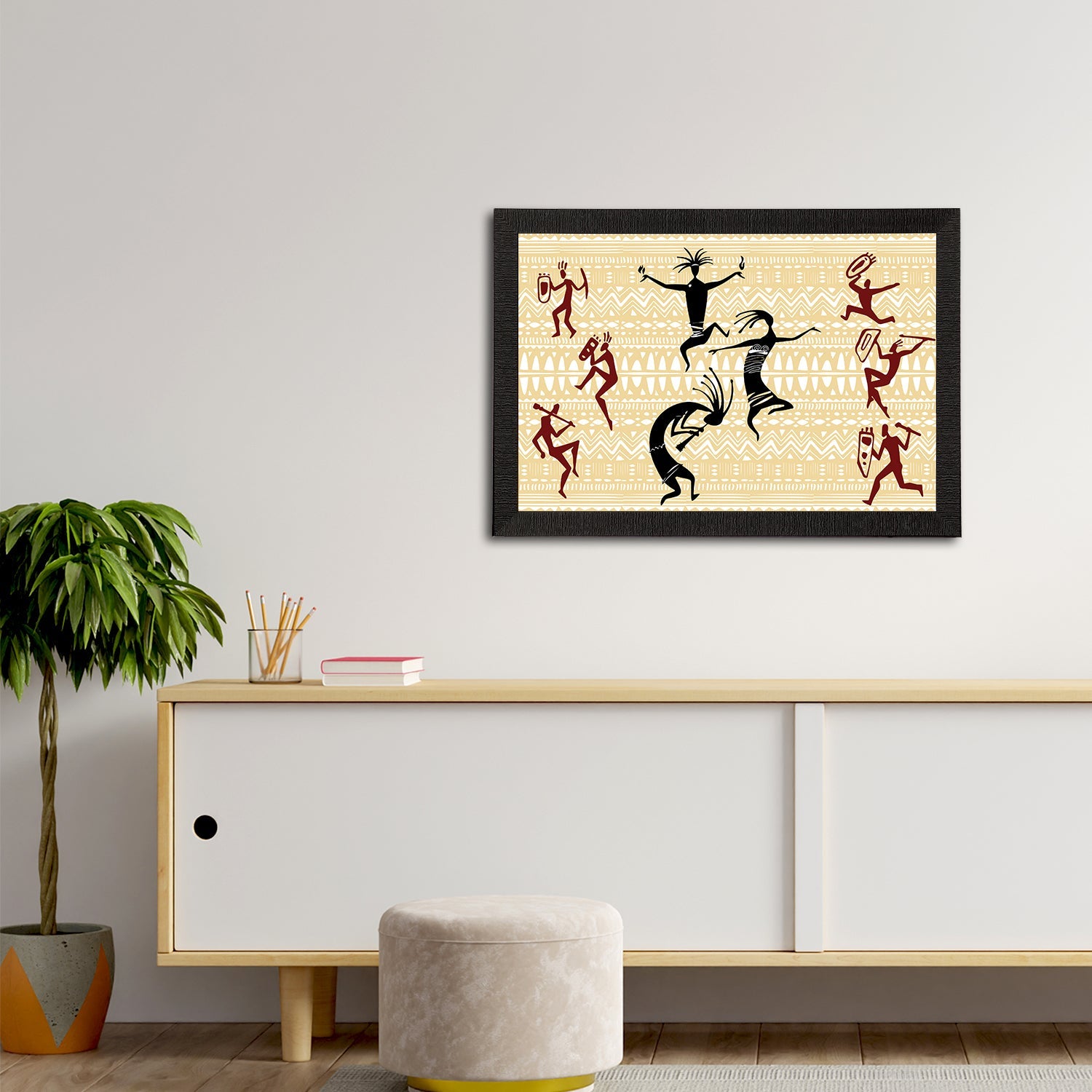 Tribal Theme Satin Matt Texture UV Art Painting Kafalo