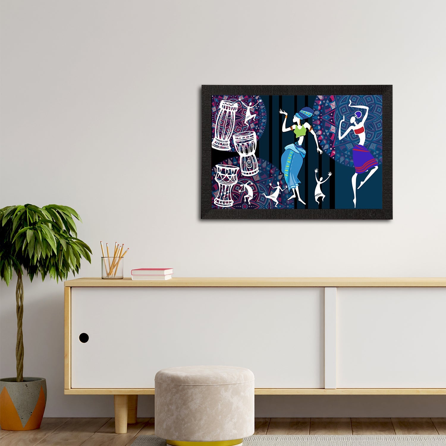 Tribal Theme Satin Matt Texture UV Art Painting Kafalo