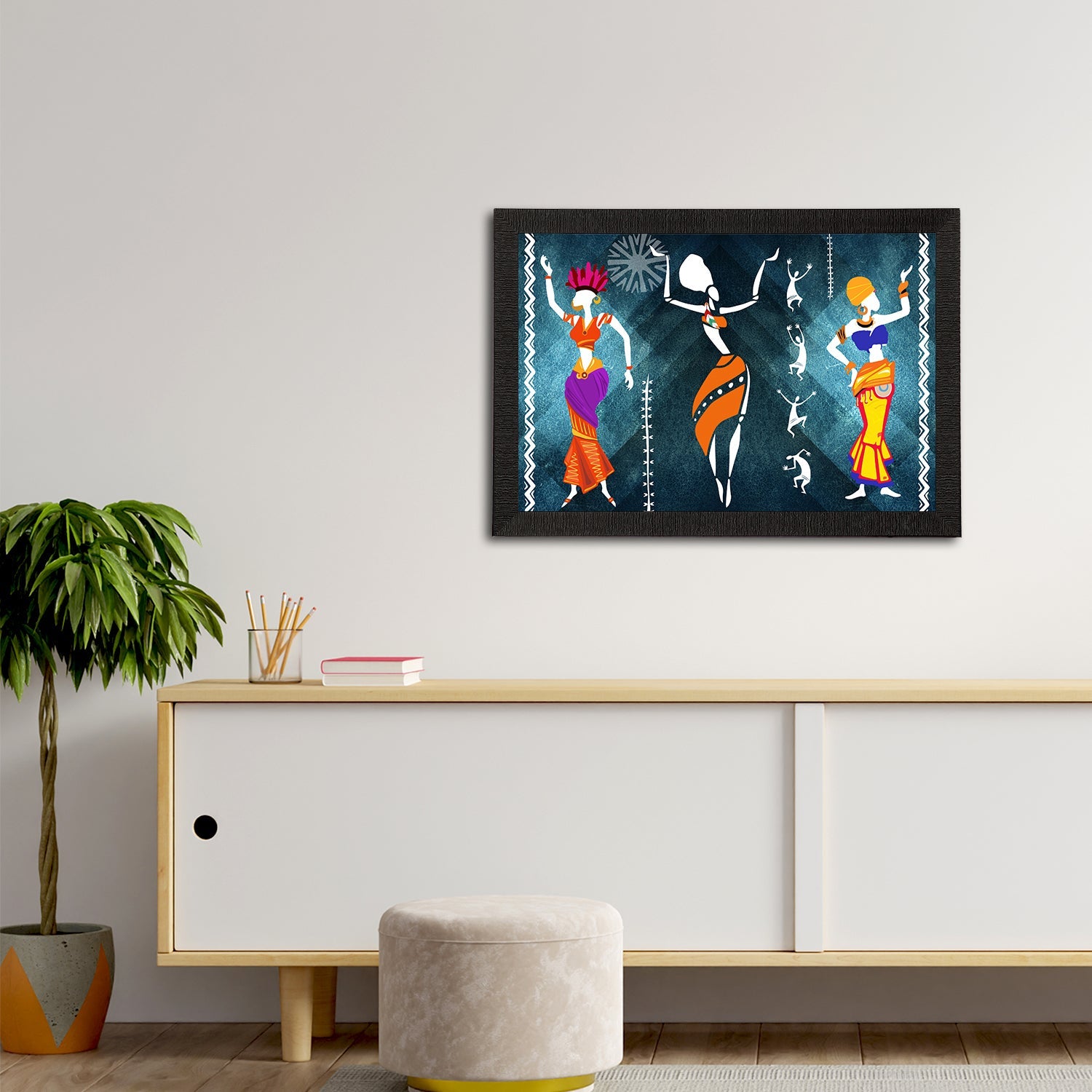 Tribal Theme Satin Matt Texture UV Art Painting Kafalo