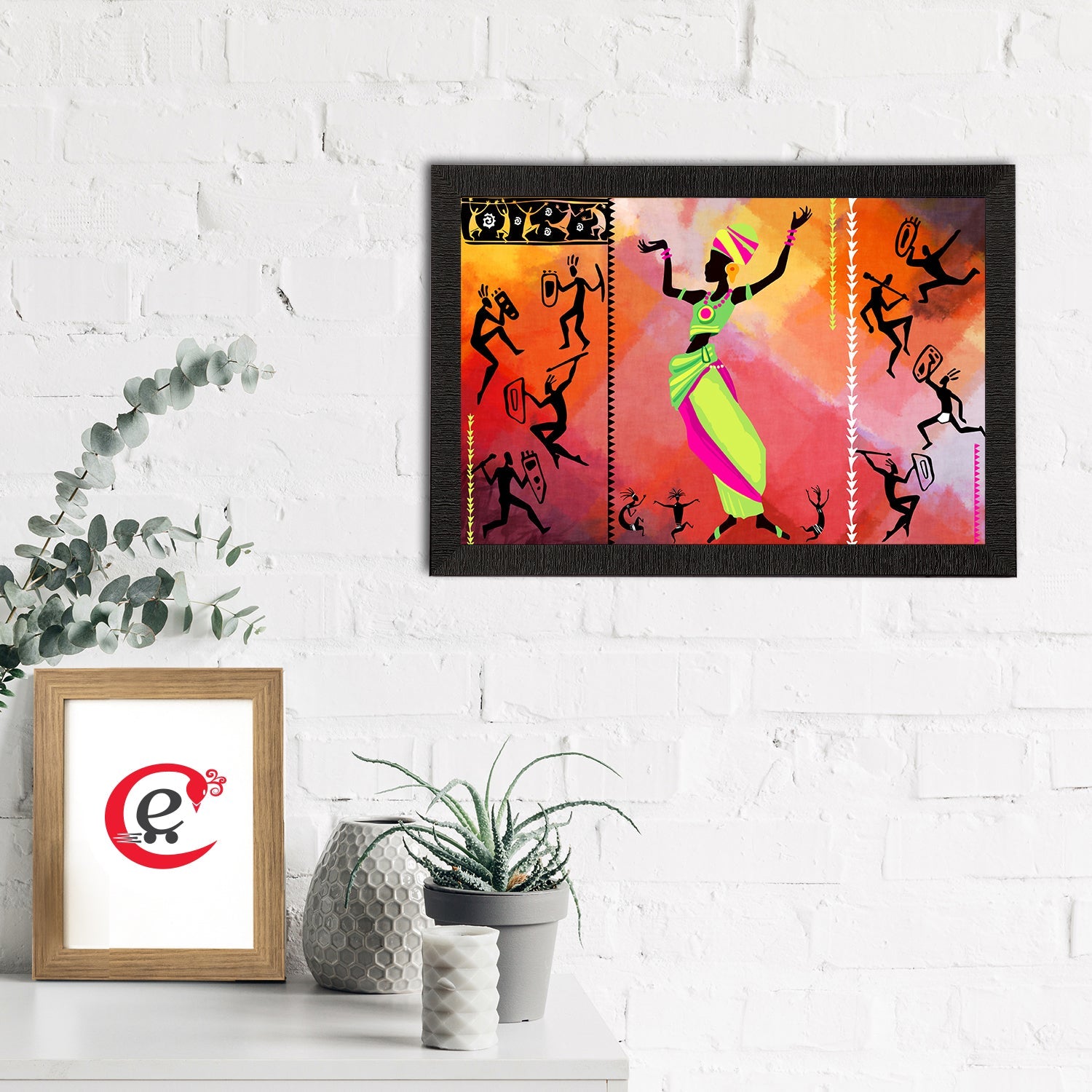 Tribal Theme Satin Matt Texture UV Art Painting Kafalo
