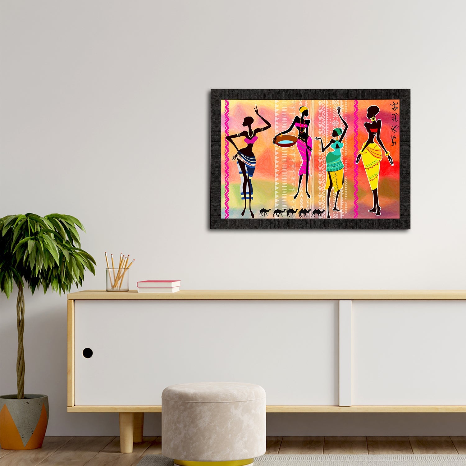 Tribal Theme Satin Matt Texture UV Art Painting Kafalo
