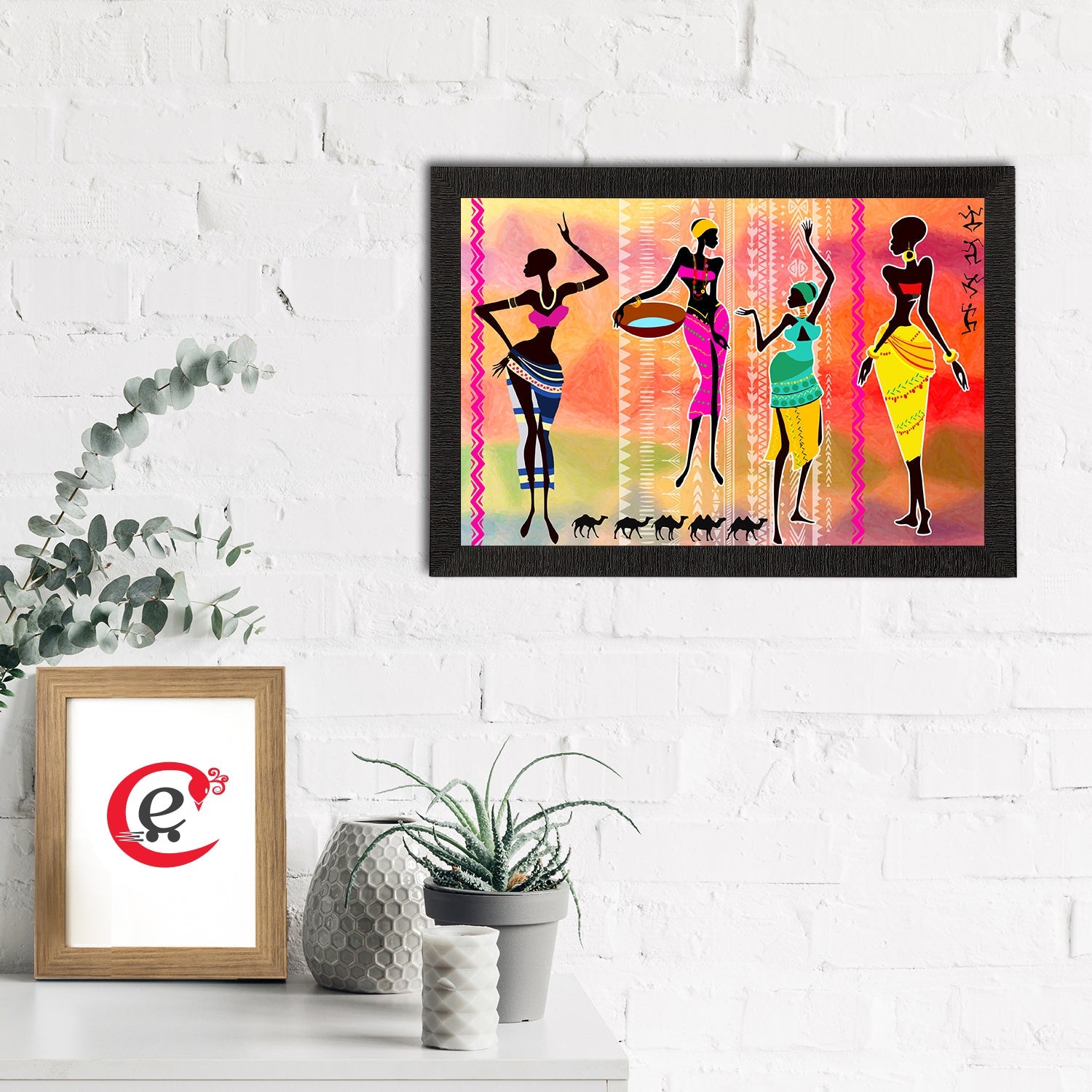 Tribal Theme Satin Matt Texture UV Art Painting Kafalo
