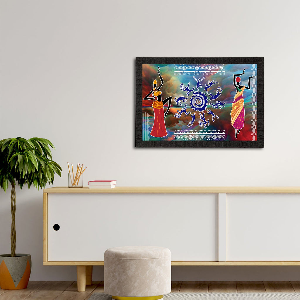 Tribal Theme Satin Matt Texture UV Art Painting Kafalo