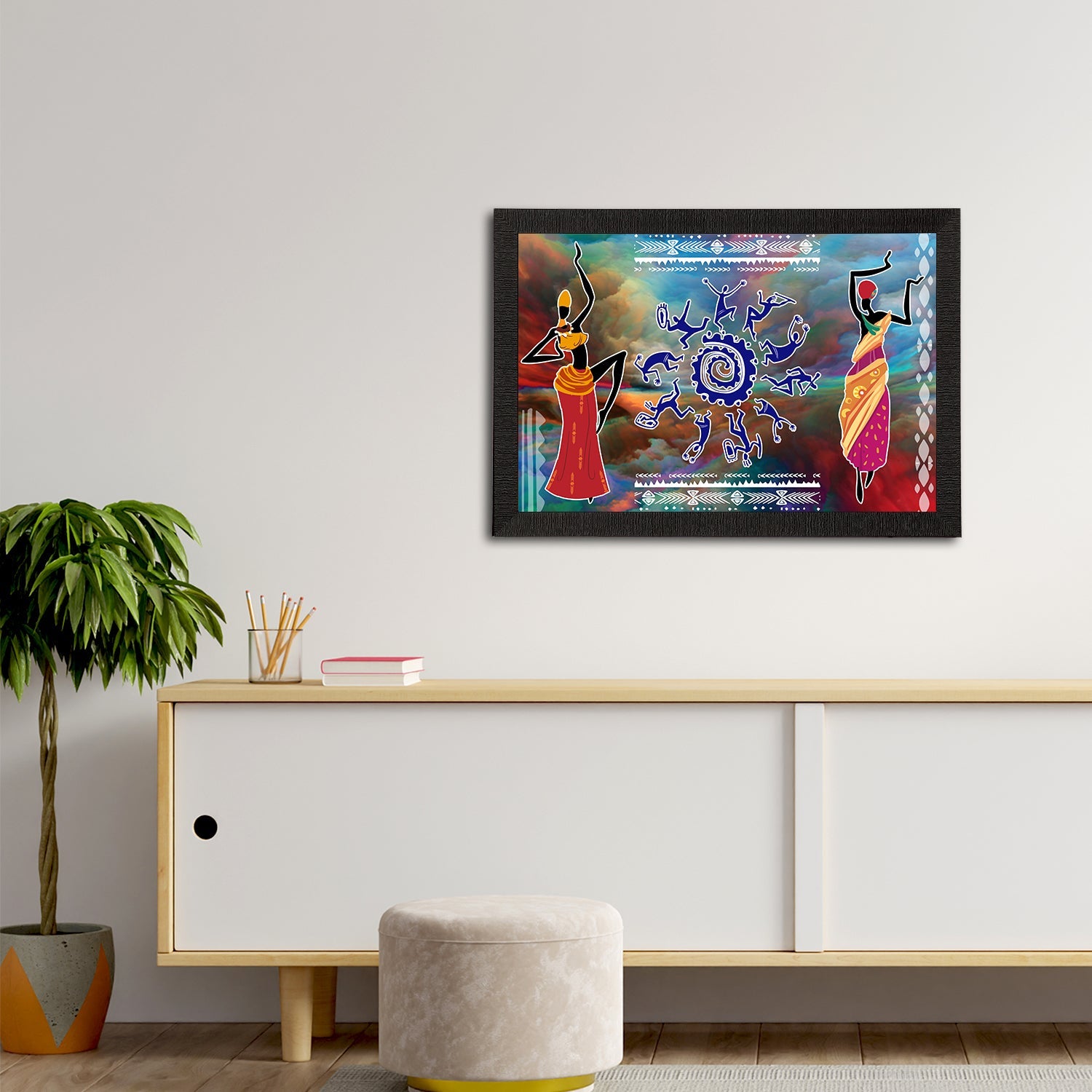 Tribal Theme Satin Matt Texture UV Art Painting Kafalo