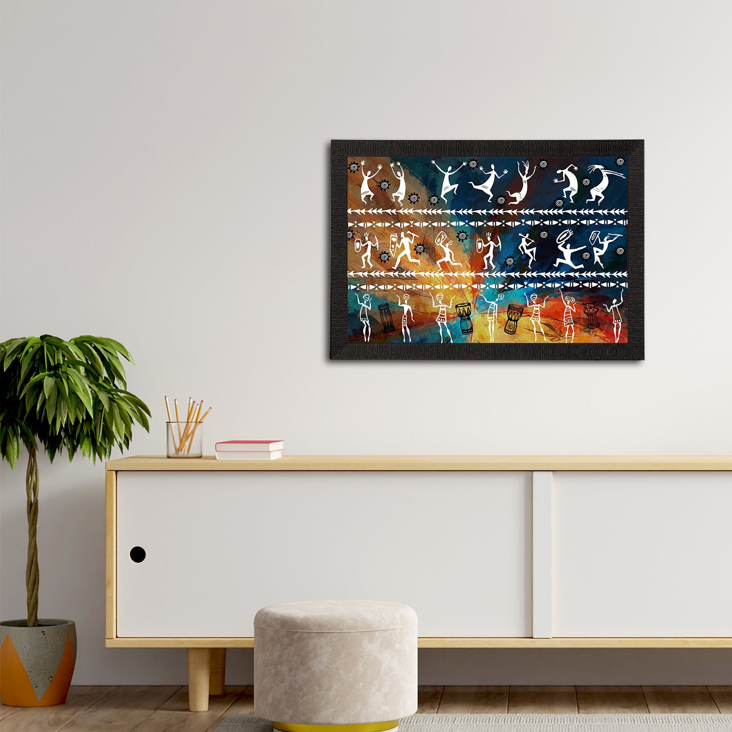 Tribal Theme Satin Matt Texture UV Art Painting Kafalo