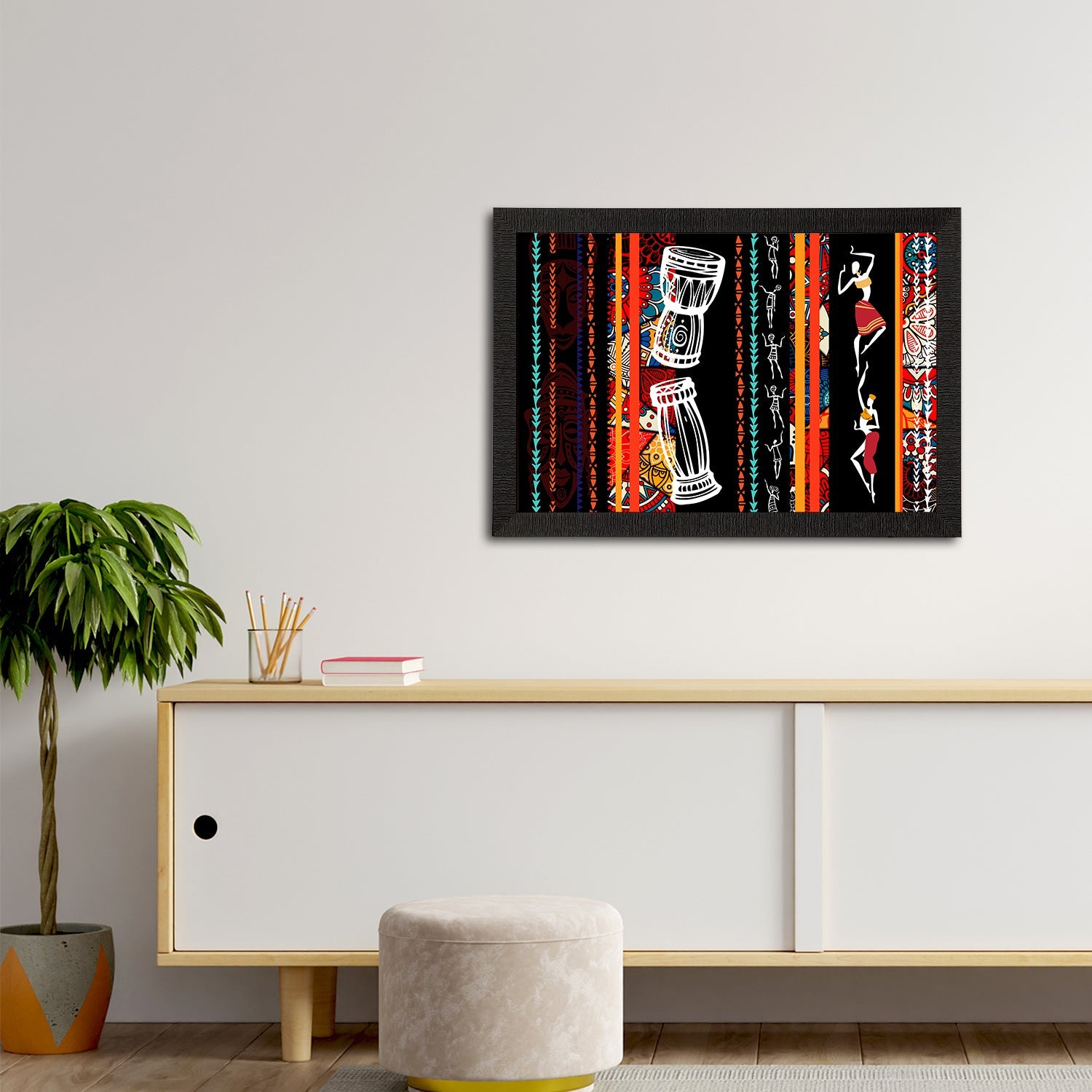 Tribal Theme Satin Matt Texture UV Art Painting Kafalo