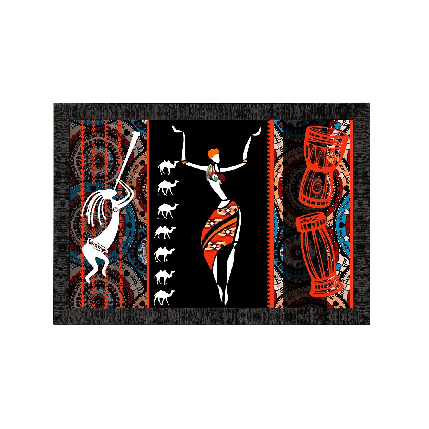 Tribal Theme Satin Matt Texture UV Art Painting Kafalo
