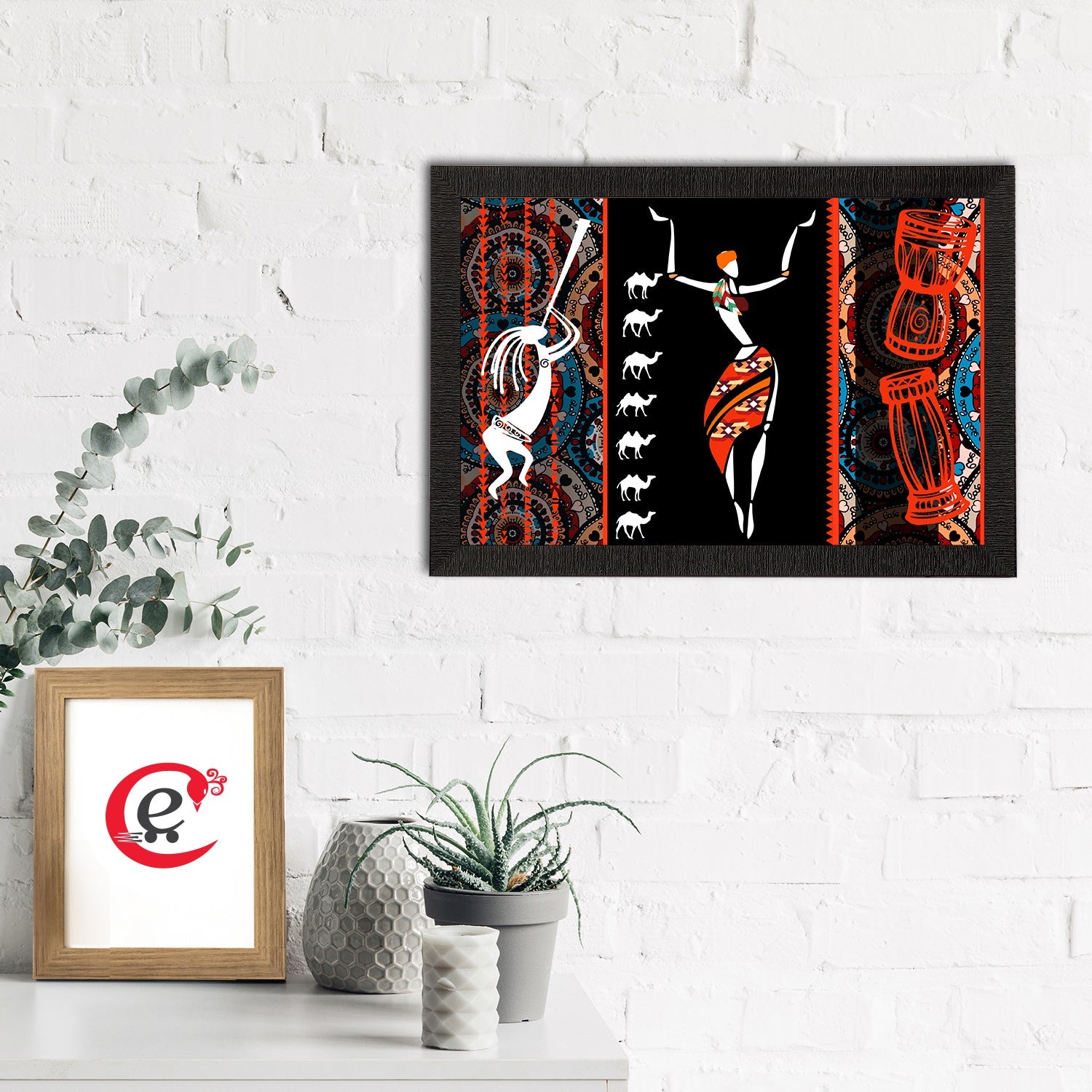 Tribal Theme Satin Matt Texture UV Art Painting Kafalo