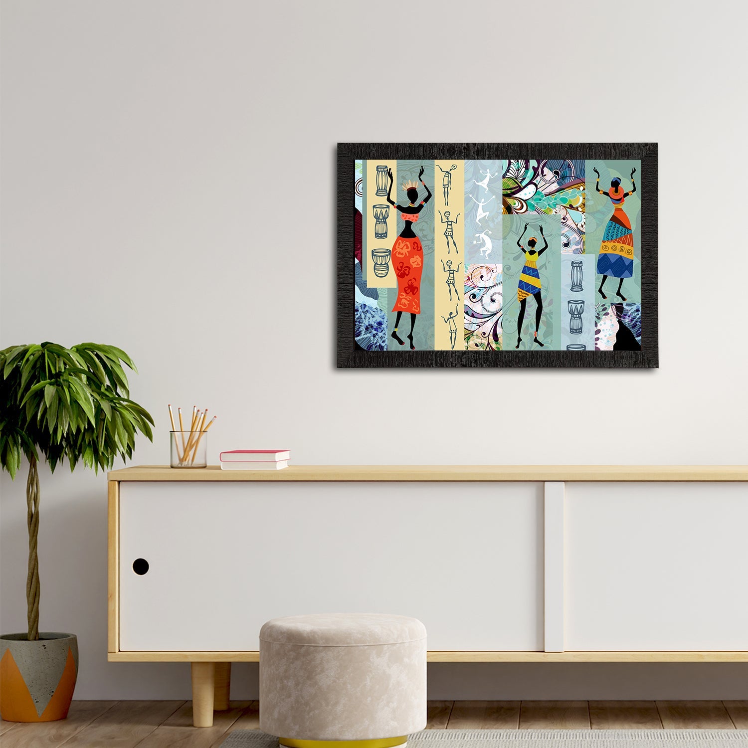 Tribal Theme Satin Matt Texture UV Art Painting Kafalo