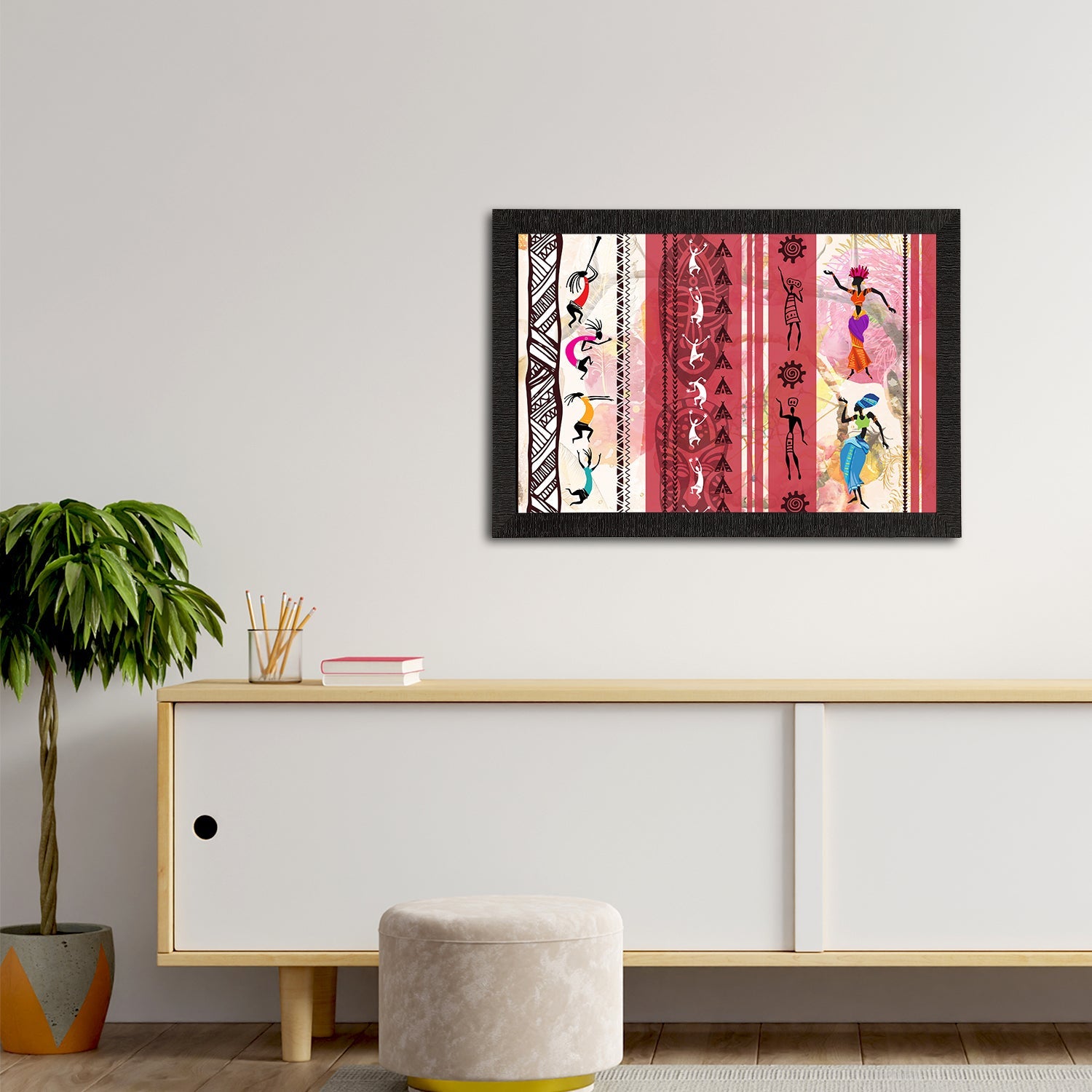 Tribal Theme Satin Matt Texture UV Art Painting Kafalo