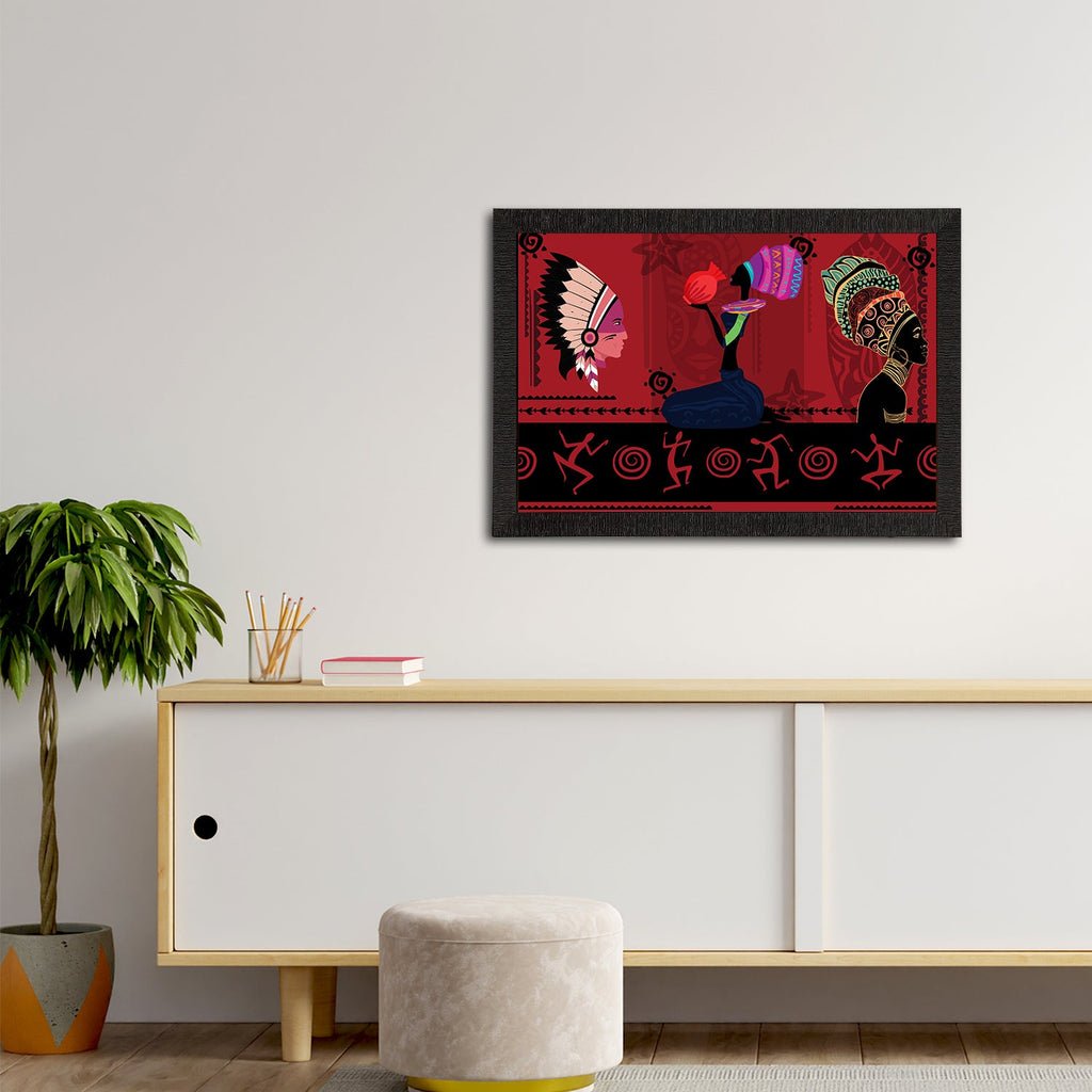 Tribal Theme Satin Matt Texture UV Art Painting Kafalo