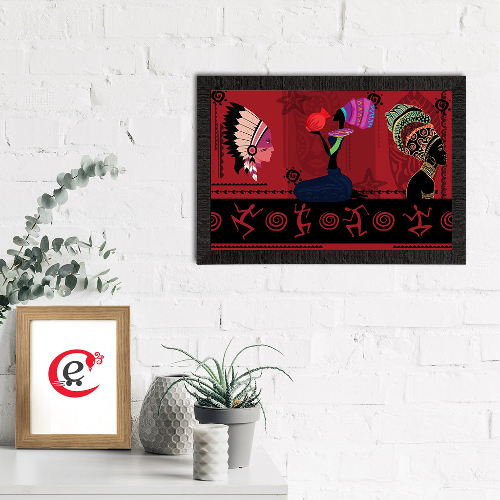 Tribal Theme Satin Matt Texture UV Art Painting Kafalo