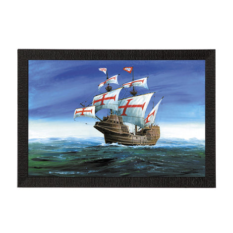 Sailing Vintage Ship in Ocean Satin Matt Texture UV Art Painting Kafalo