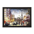 Eiffel Tower with City View Satin Matt Texture UV Art Painting Kafalo