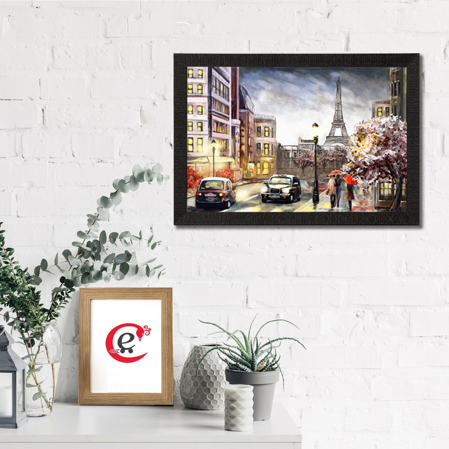 Eiffel Tower with City View Satin Matt Texture UV Art Painting Kafalo