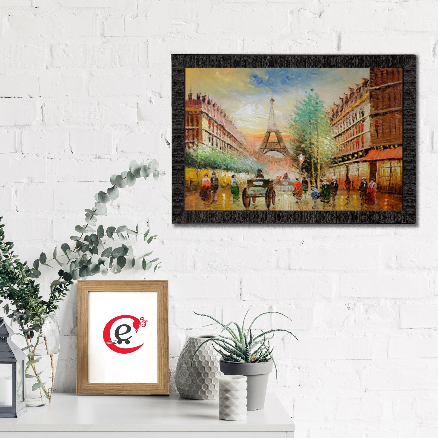 Eiffel Tower with City View Satin Matt Texture UV Art Painting Kafalo