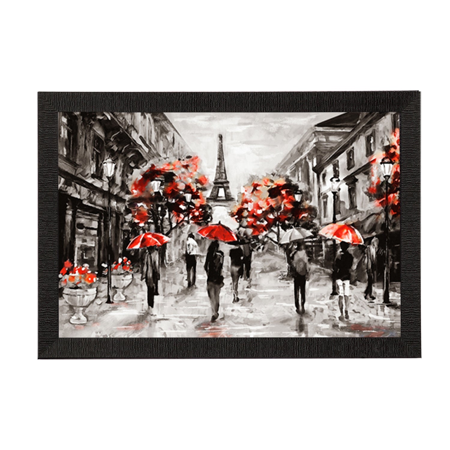 People under Red Umbrella Satin Matt Texture UV Art Painting Kafalo