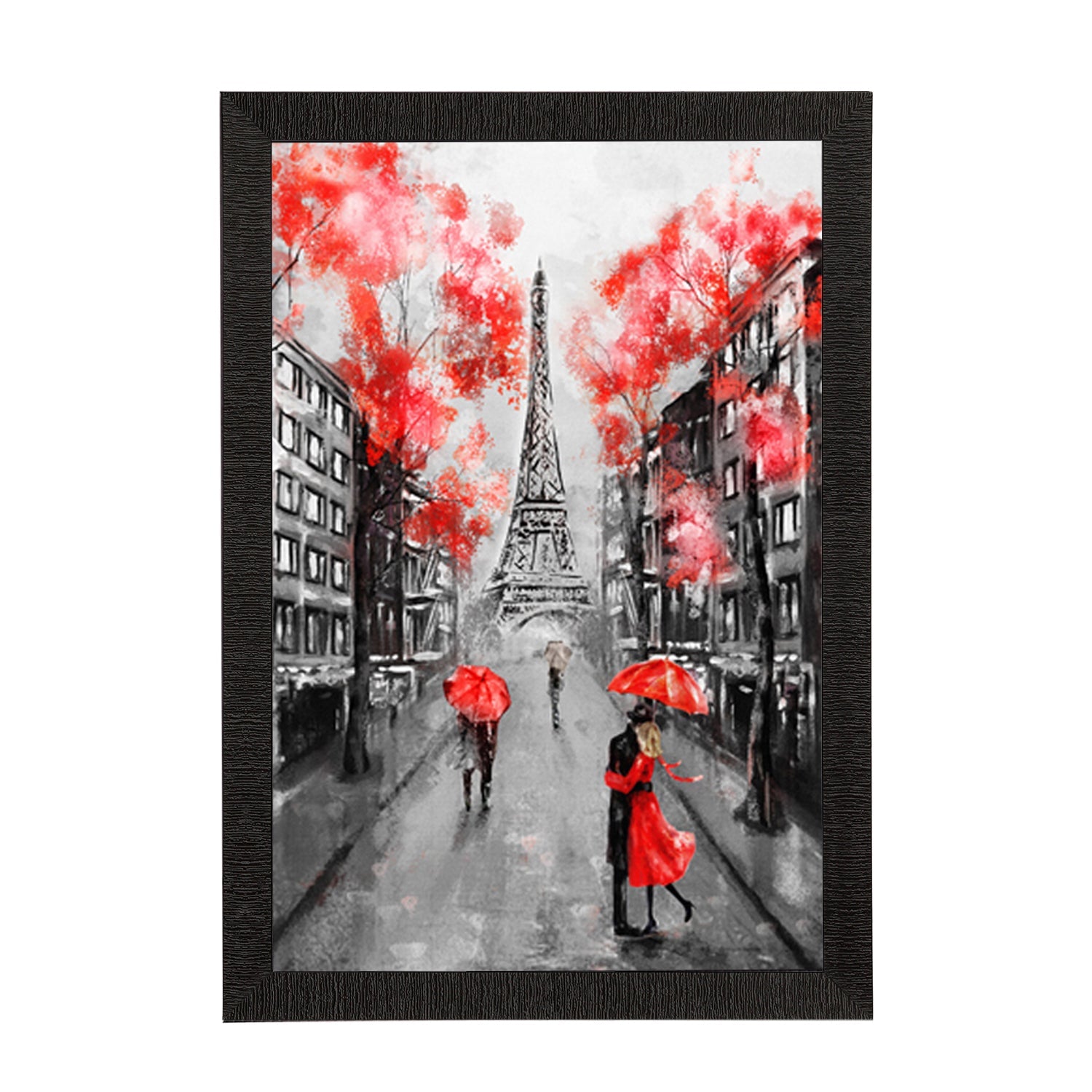 Couples in front of Eiffel Tower Satin Matt Texture UV Art Painting