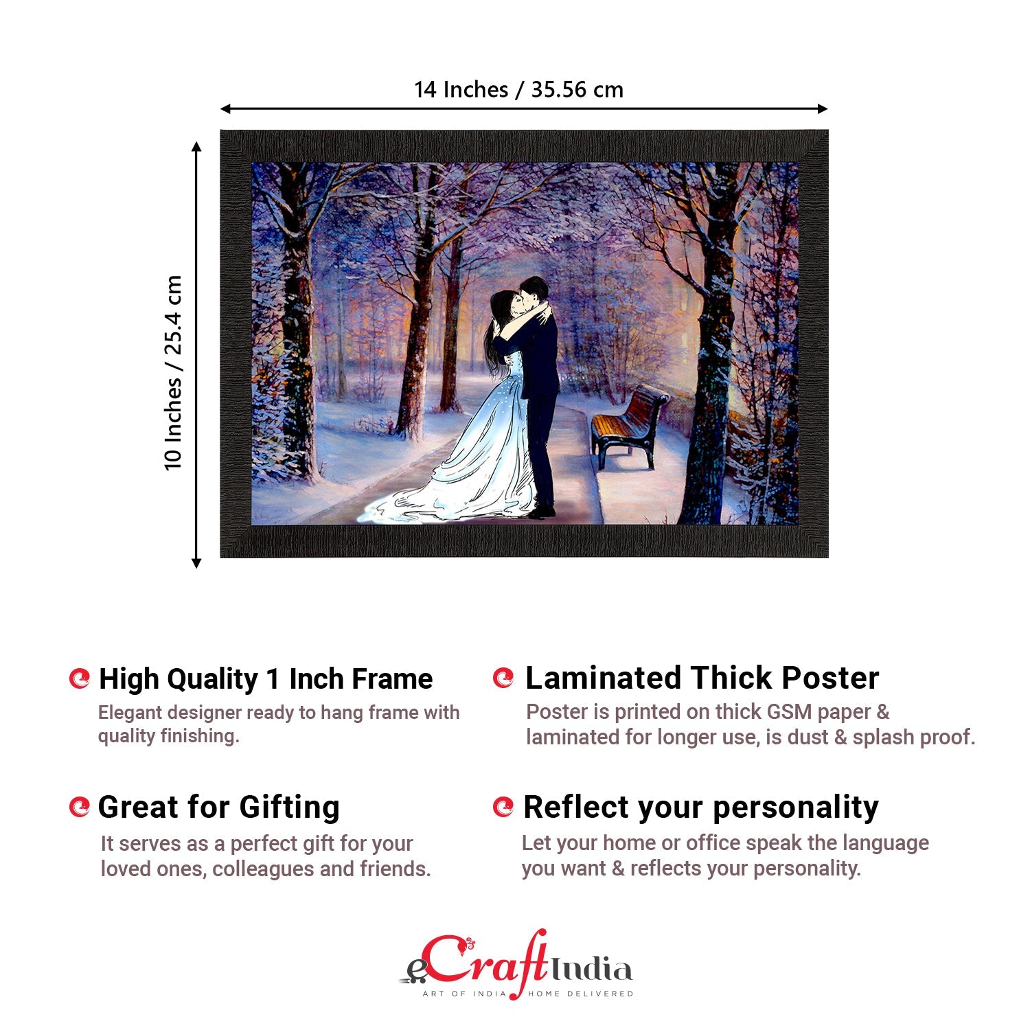 Kissing Romantic Couple Artistic View Valentine Theme Satin Matt Texture UV Art Painting Kafalo