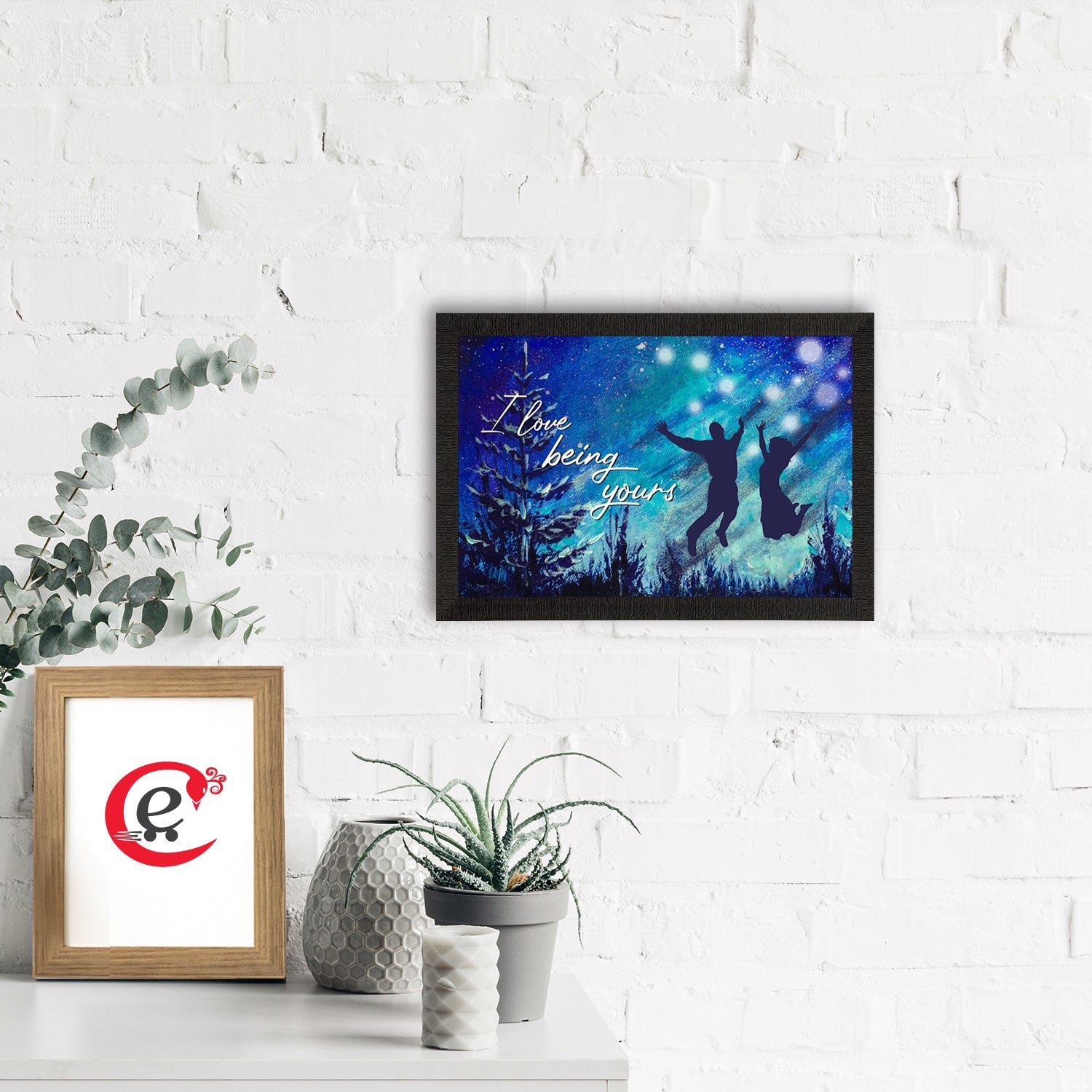 "I love being Yours" Love Theme Quote Satin Matt Texture UV Art Painting Kafalo
