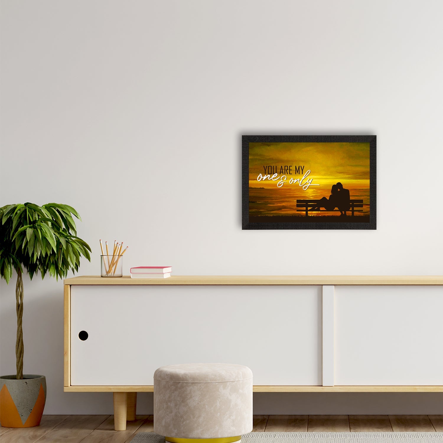 "You are my ONE & ONLY" Love Theme Quote Satin Matt Texture UV Art Painting Kafalo