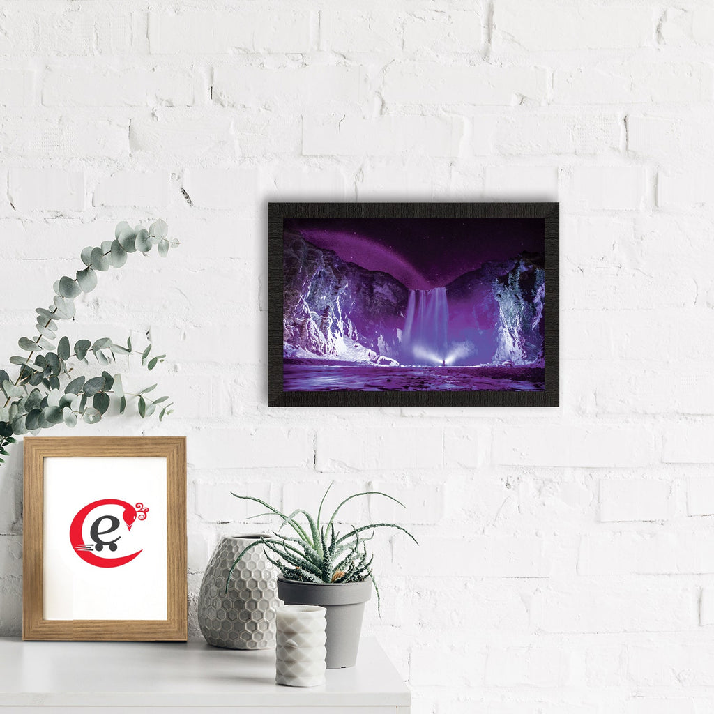 Beautiful Scenic Waterfall View Satin Matt Texture UV Art Painting Kafalo