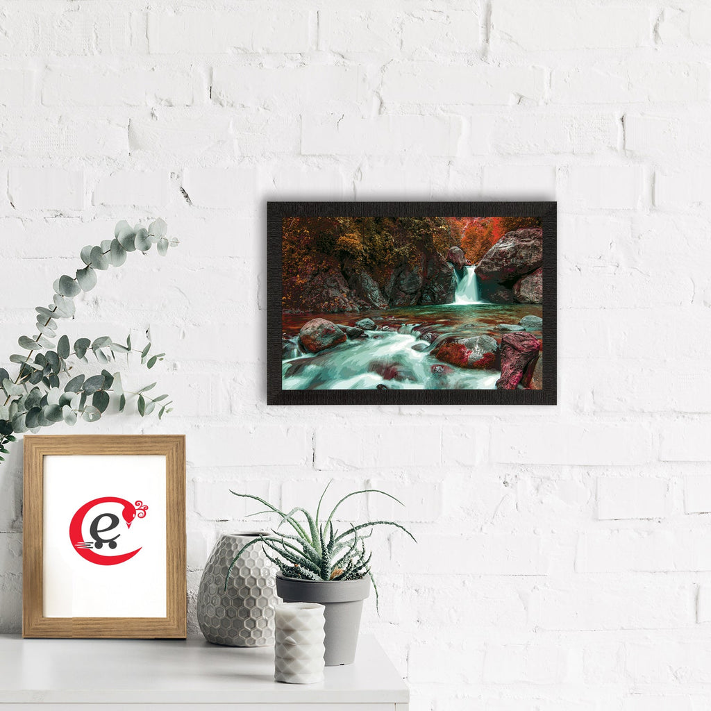Beautiful Scenic Waterfall View Satin Matt Texture UV Art Painting Kafalo