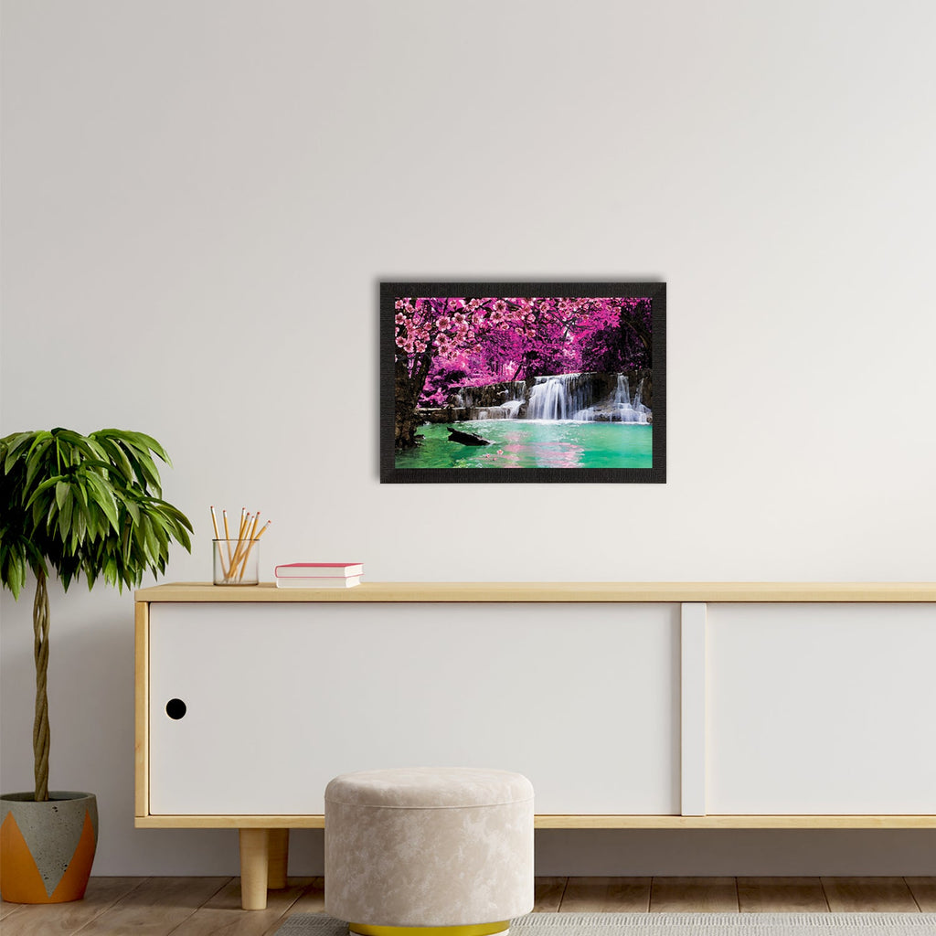 Beautiful Scenic Waterfall View Satin Matt Texture UV Art Painting Kafalo