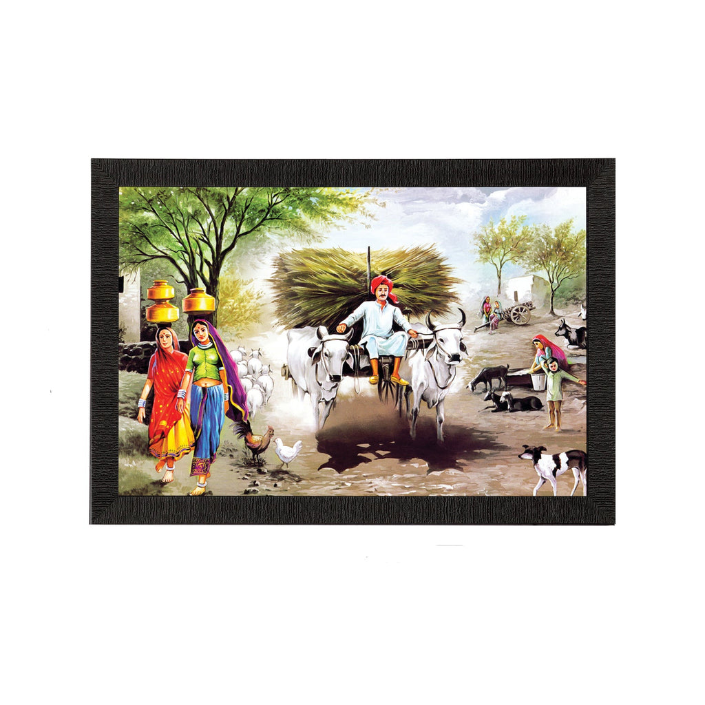 Village Scenic View Satin Matt Texture UV Art Painting Kafalo
