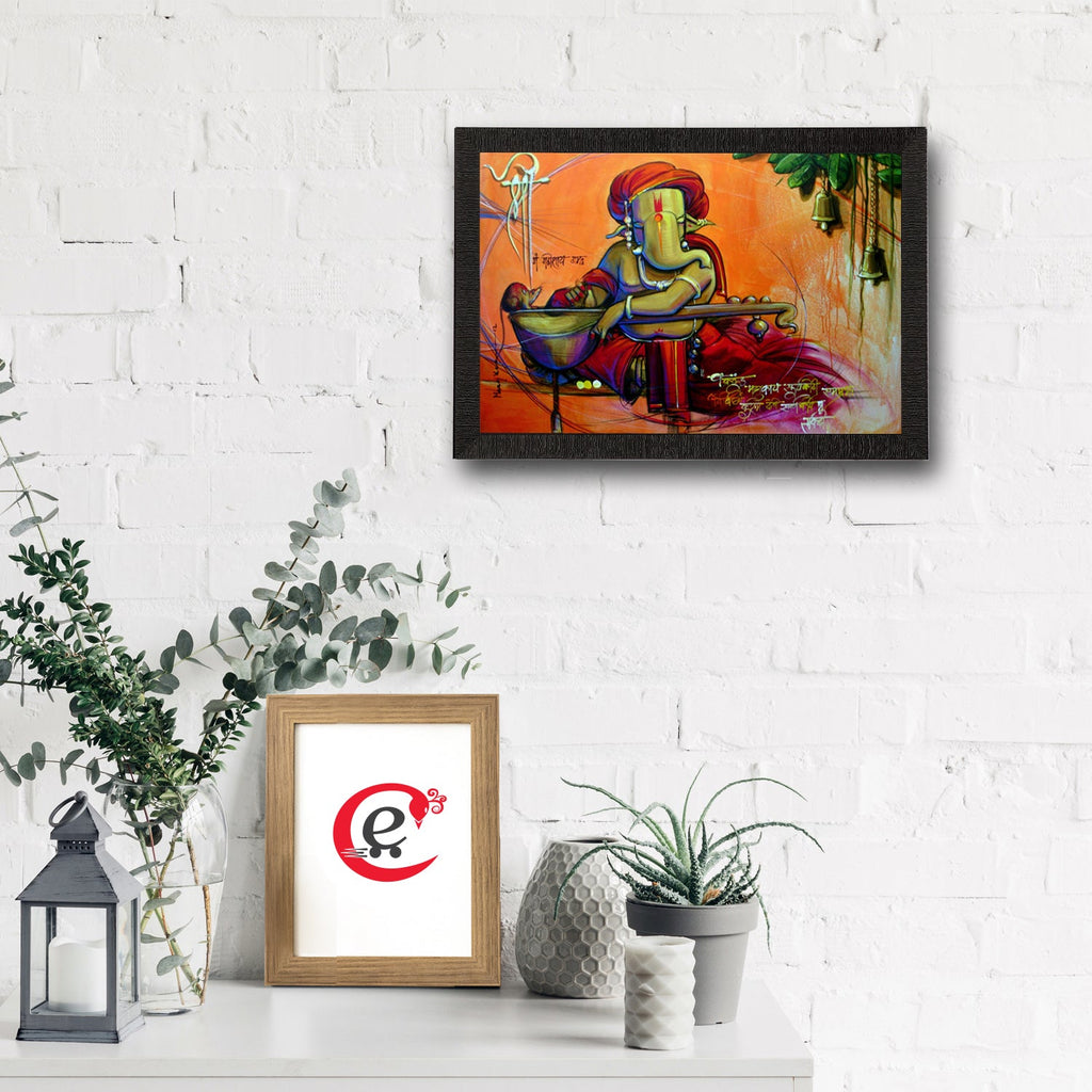 Lord Ganesha Satin Matt Texture UV Art Painting Kafalo