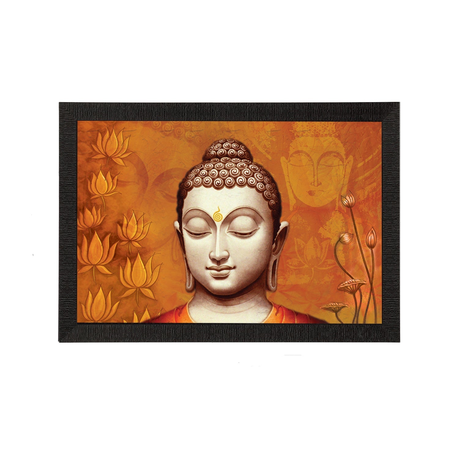 Spiritual Lord Buddha Satin Matt Texture UV Art Painting Kafalo