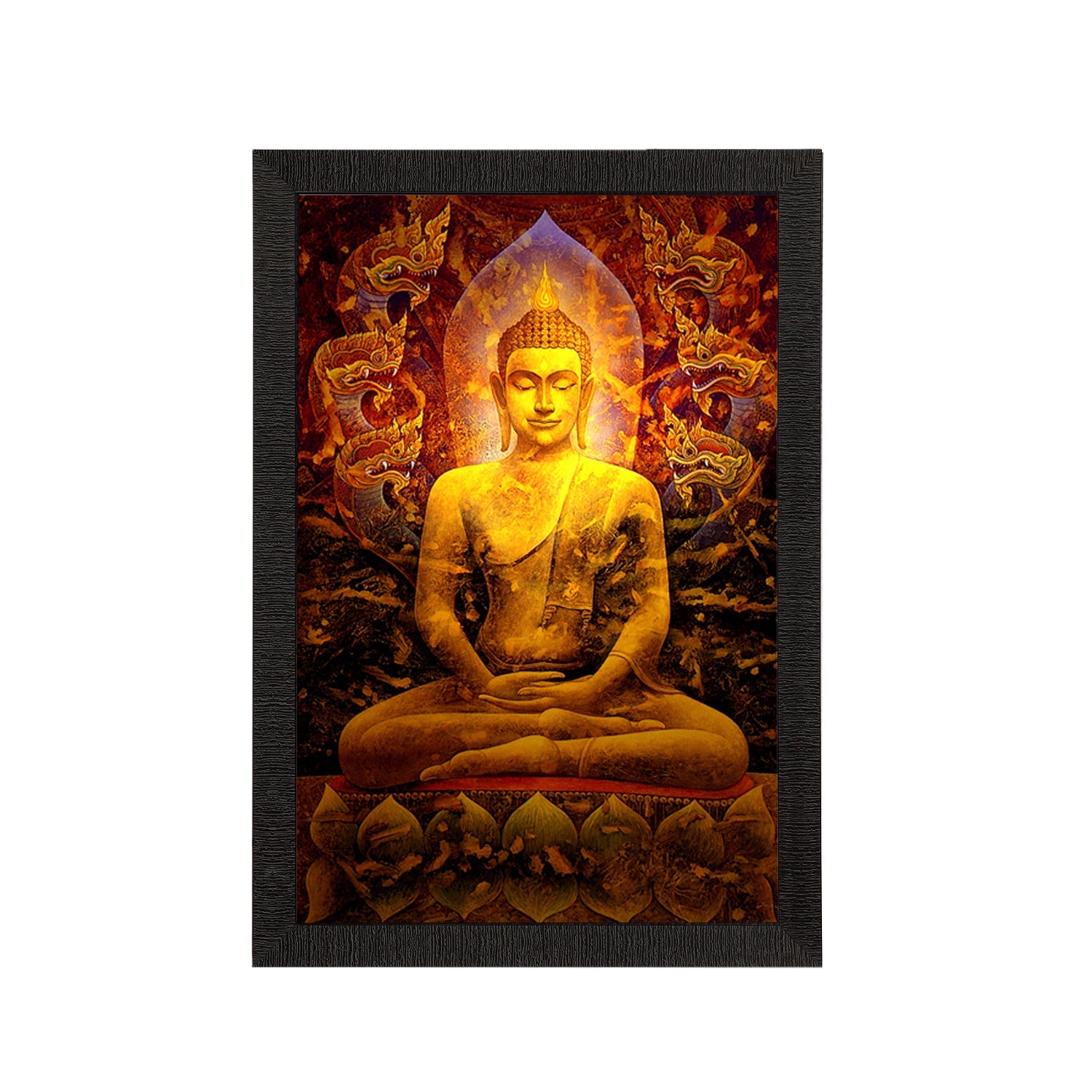 Spiritual Lord Buddha Satin Matt Texture UV Art Painting Kafalo