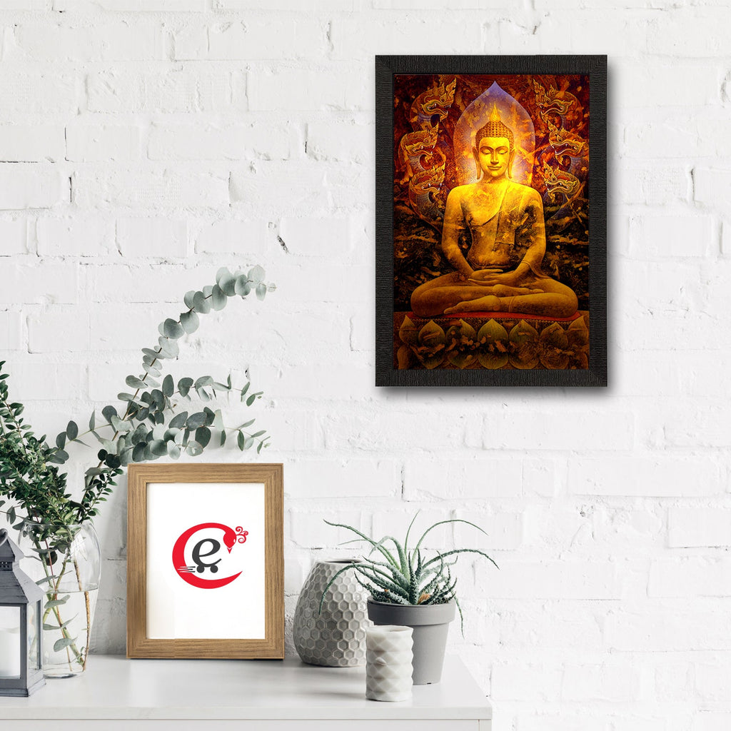 Spiritual Lord Buddha Satin Matt Texture UV Art Painting Kafalo