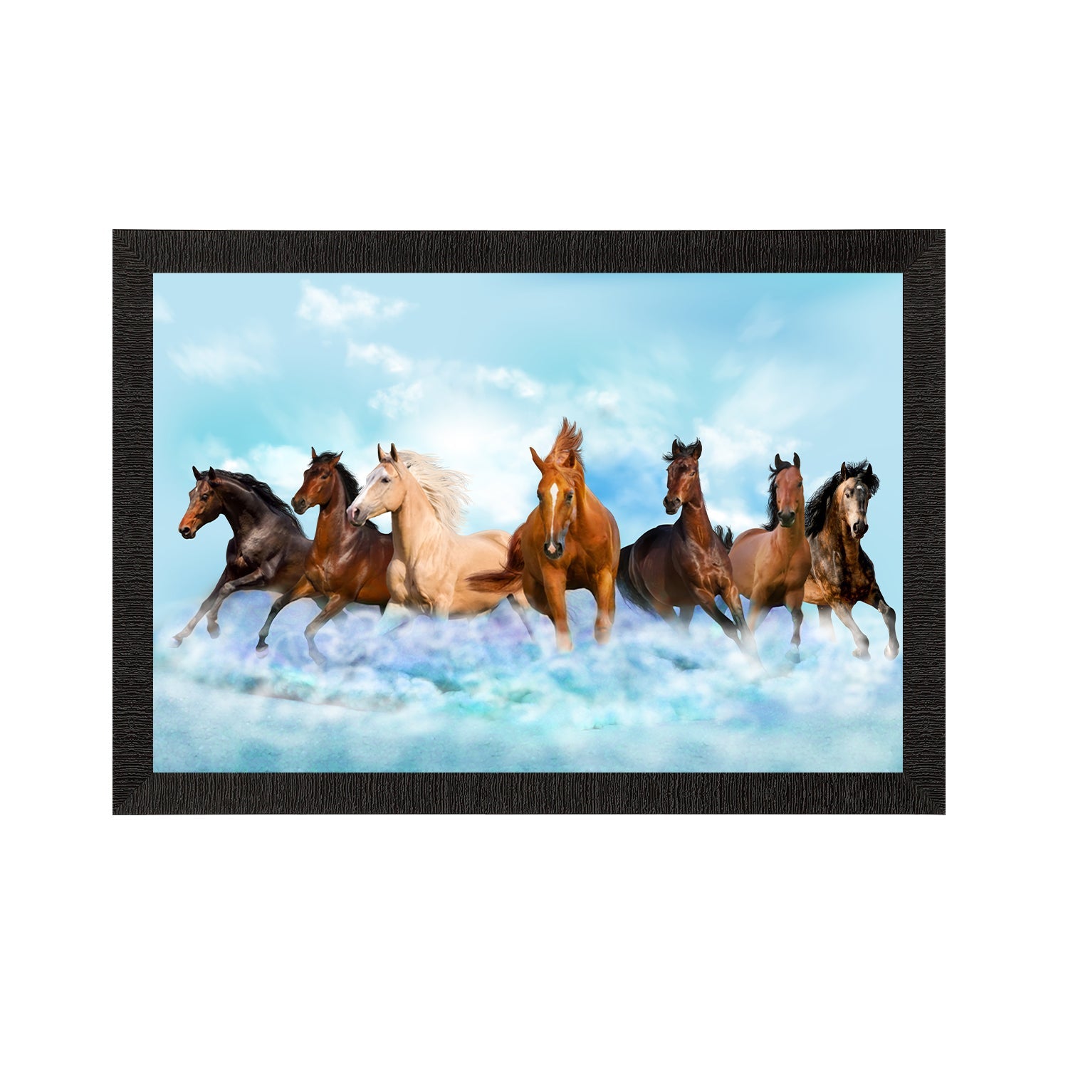 Seven Running Horses Painting Digital Printed Animal Wall Art Kafalo