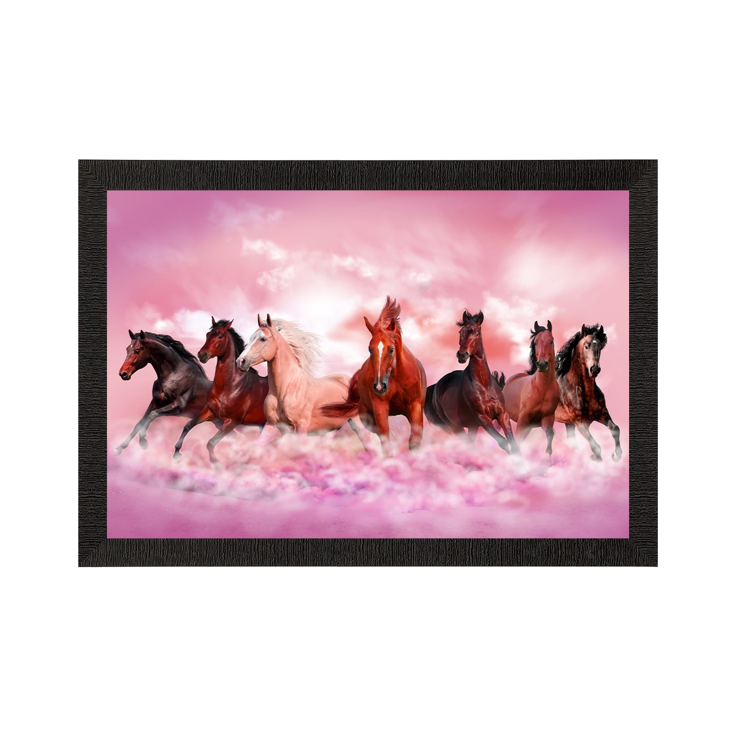 Seven Running Horses Painting Digital Printed Animal Wall Art Kafalo