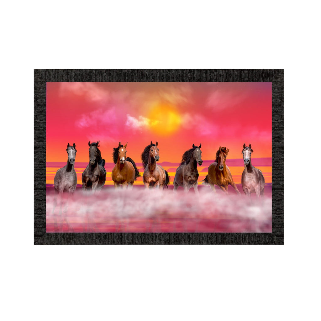 Seven Running Horses Painting Digital Printed Animal Wall Art Kafalo