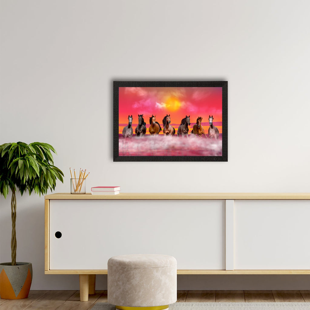 Seven Running Horses Painting Digital Printed Animal Wall Art Kafalo