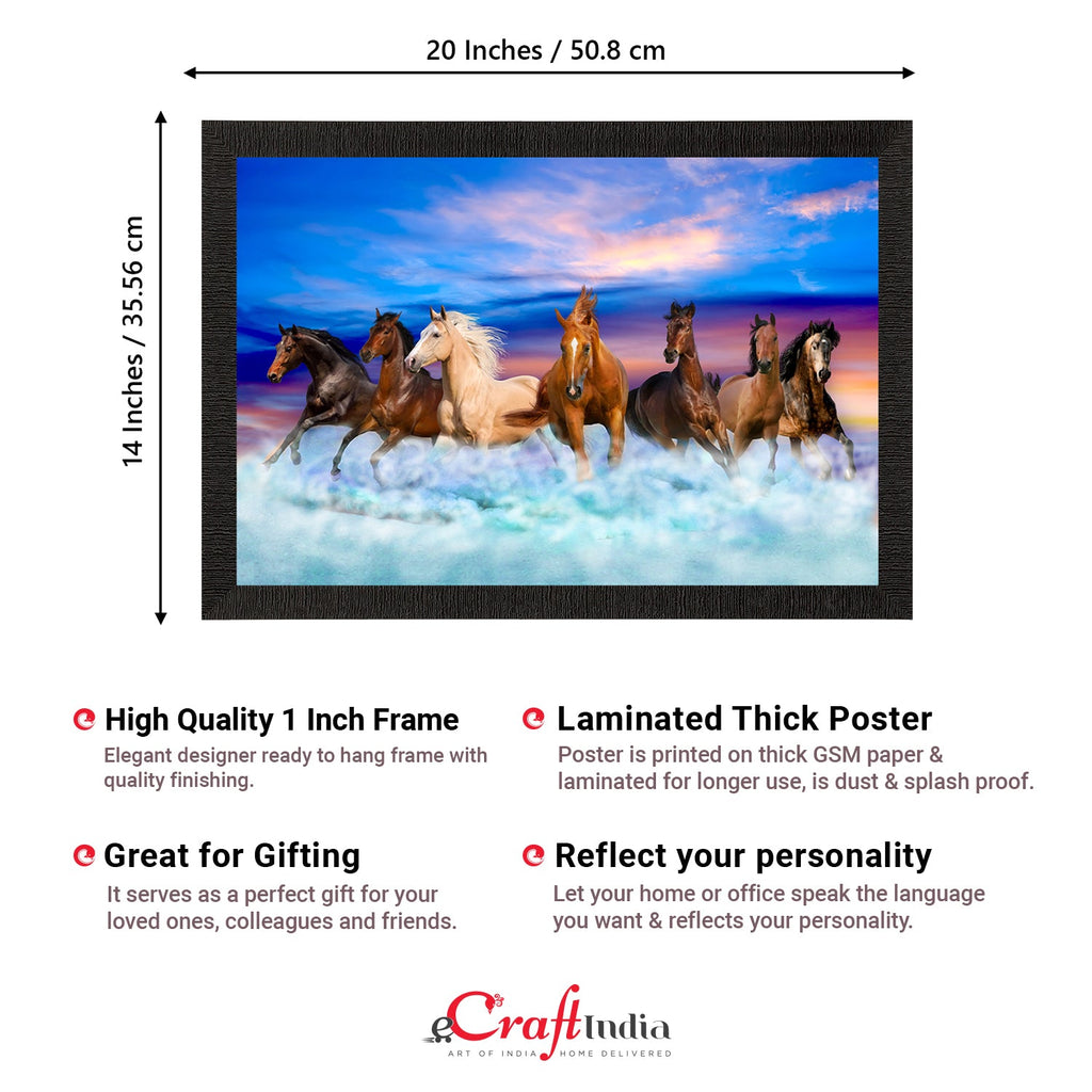 Seven Running Horses Painting Digital Printed Animal Wall Art Kafalo