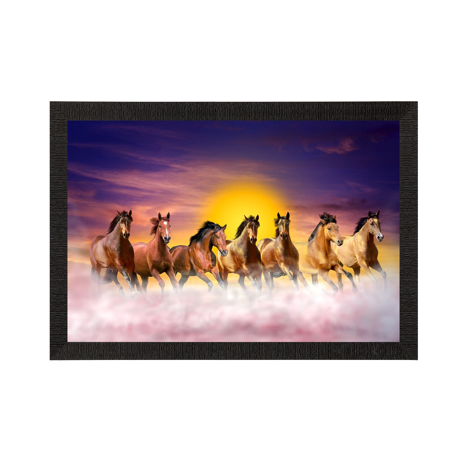 Seven Running Horses Painting Digital Printed Animal Wall Art Kafalo