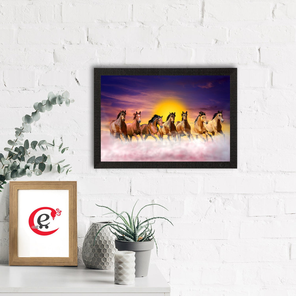 Seven Running Horses Painting Digital Printed Animal Wall Art Kafalo