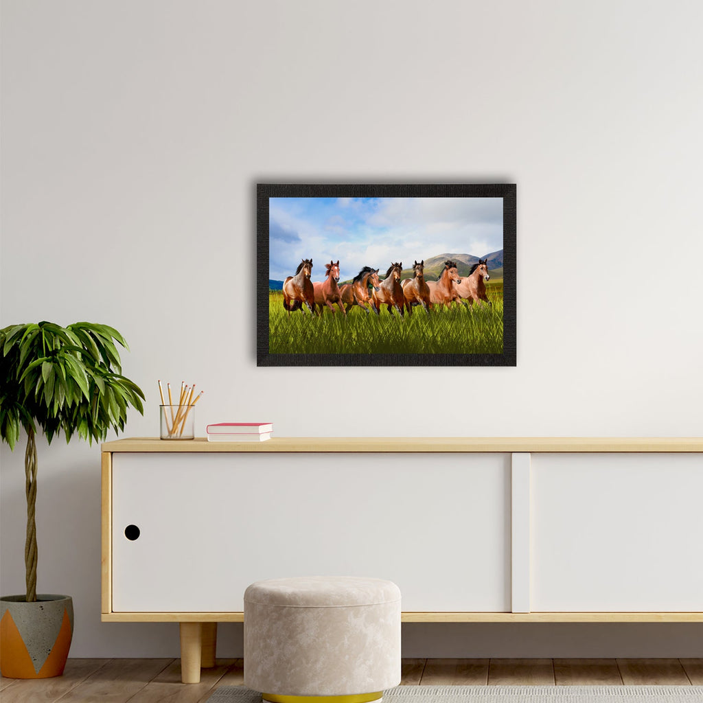 Seven Running Horses Painting Digital Printed Animal Wall Art Kafalo