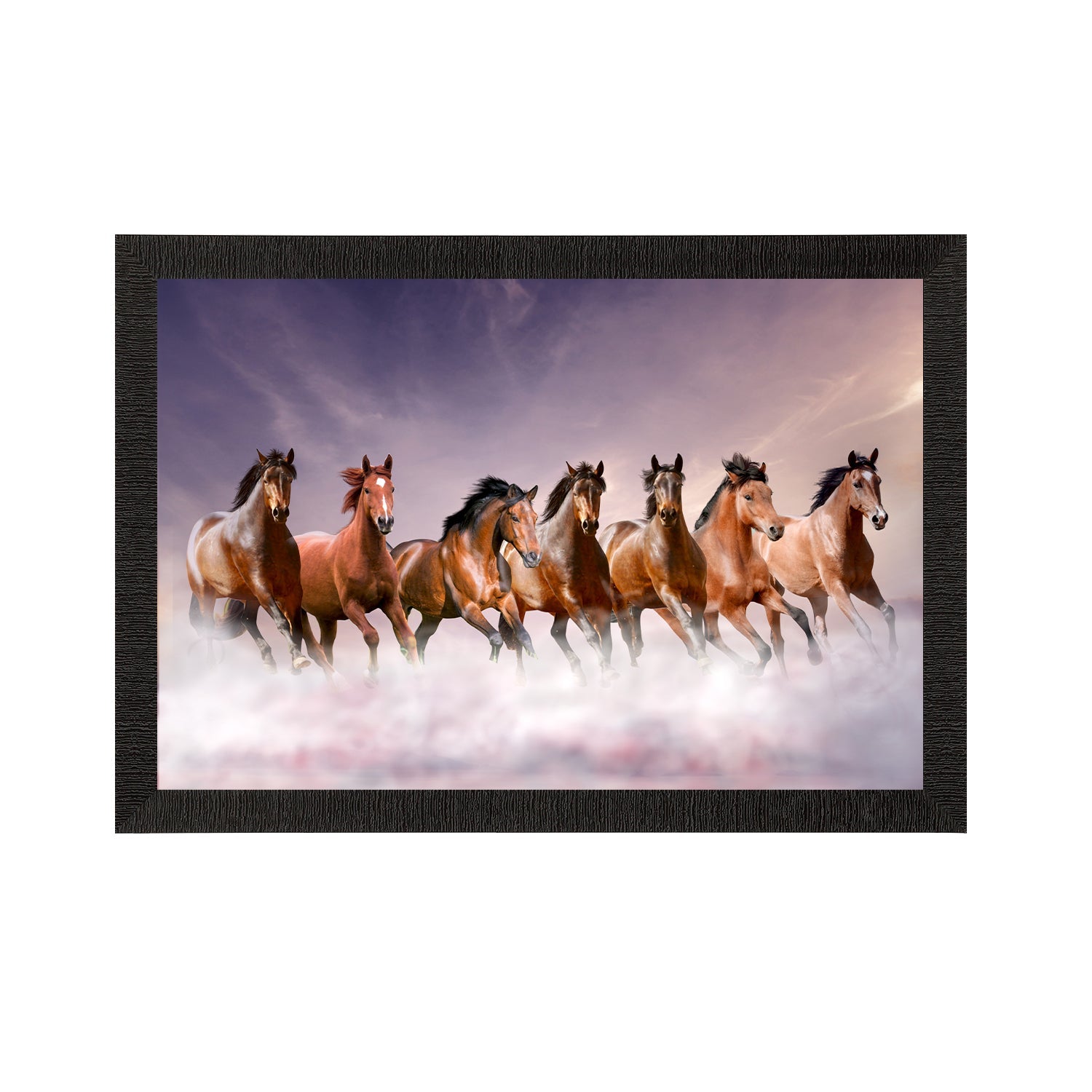 Seven Running Horses Painting Digital Printed Animal Wall Art Kafalo