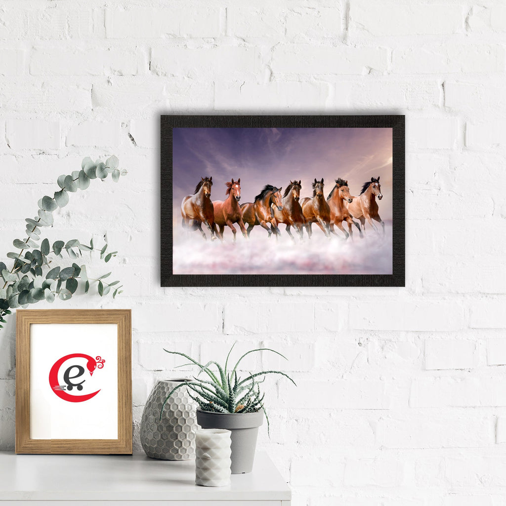 Seven Running Horses Painting Digital Printed Animal Wall Art Kafalo