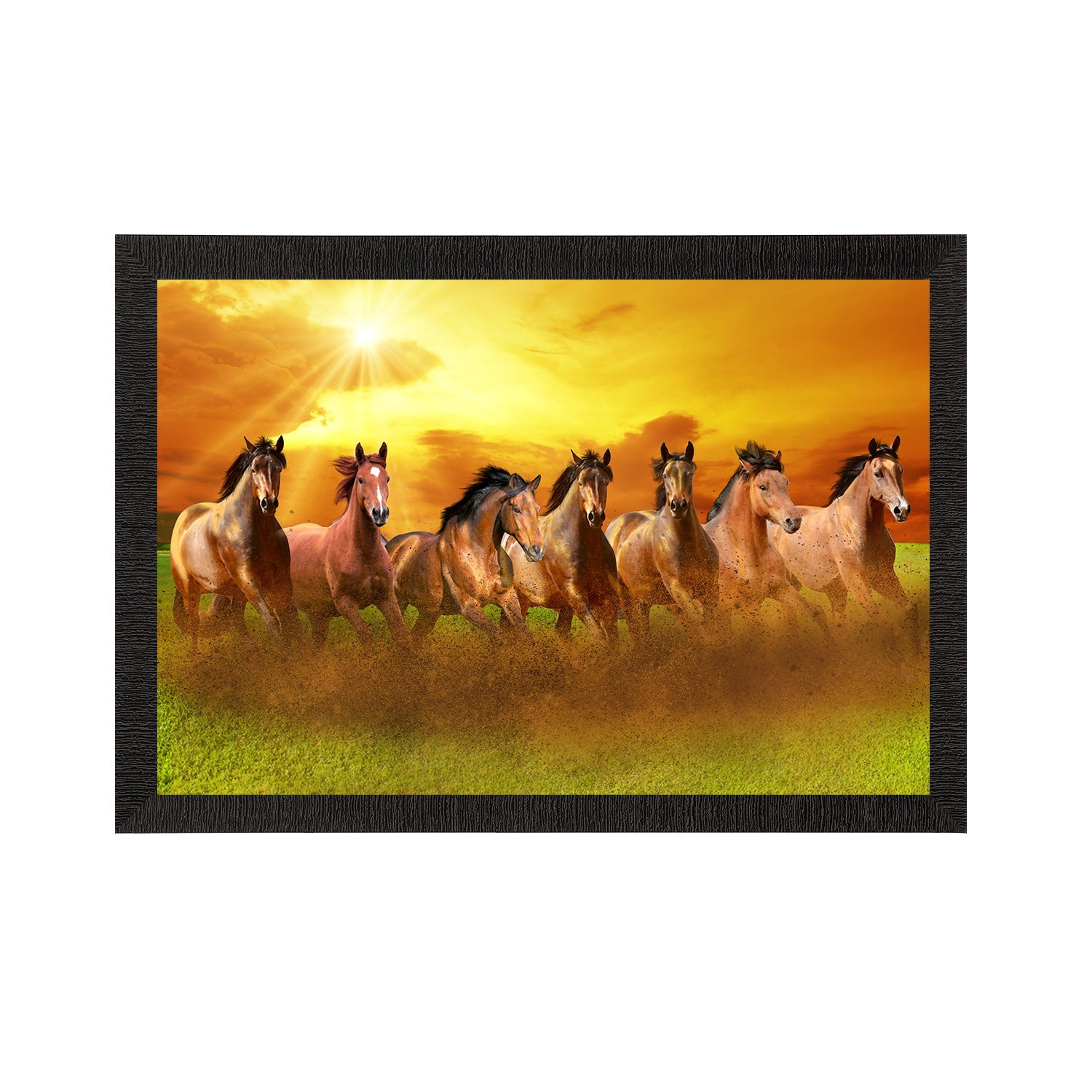 Seven Running Horses Painting Digital Printed Animal Wall Art Kafalo