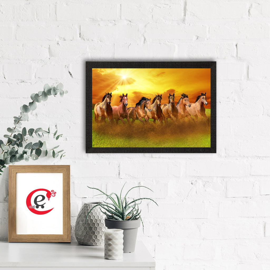 Seven Running Horses Painting Digital Printed Animal Wall Art Kafalo