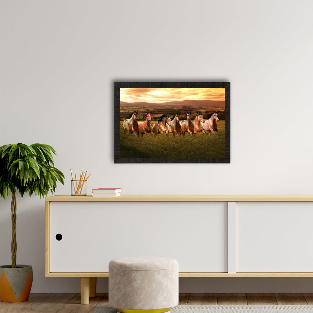 Seven Running Horses Painting Digital Printed Animal Wall Art Kafalo