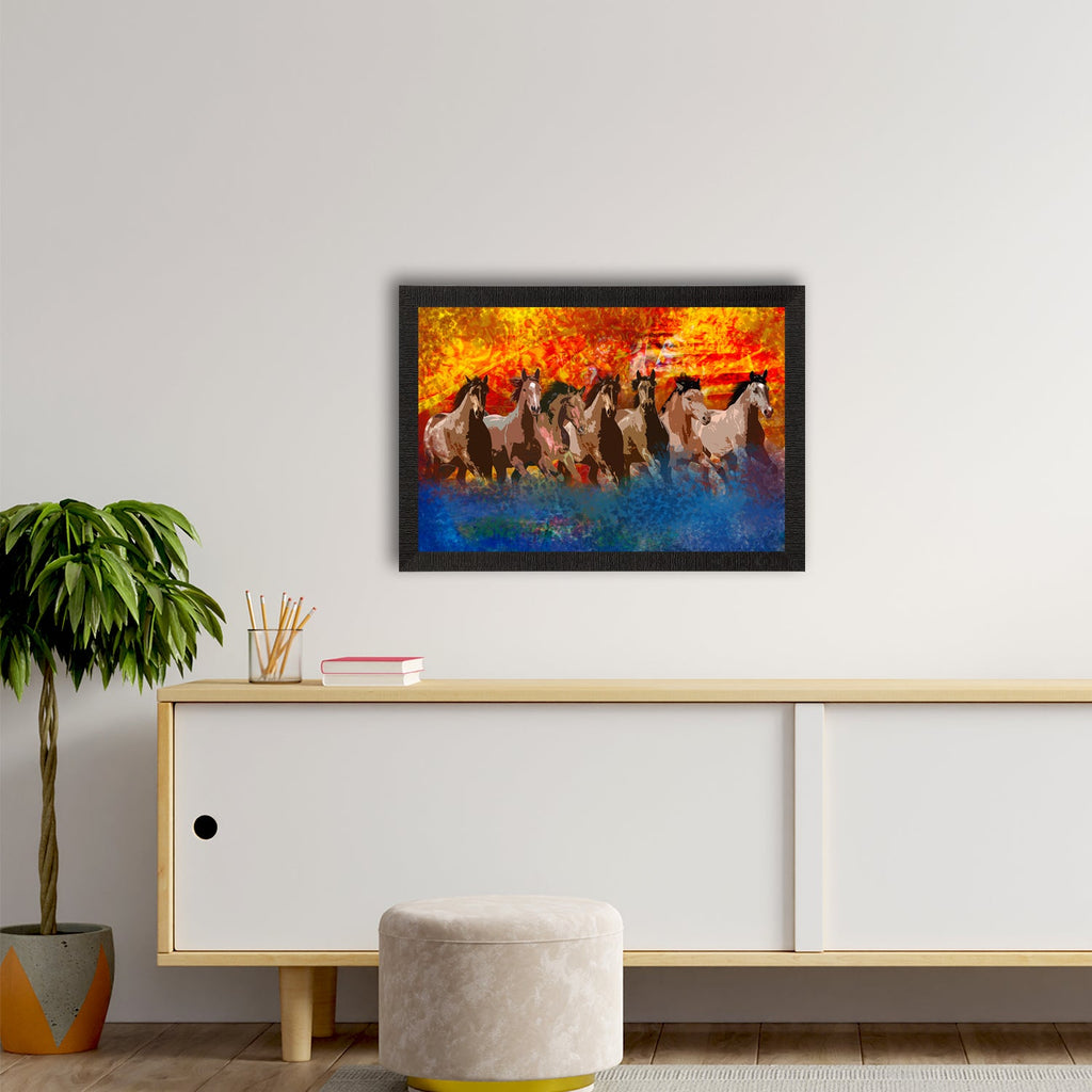 Seven Running Horses Painting Digital Printed Animal Wall Art Kafalo