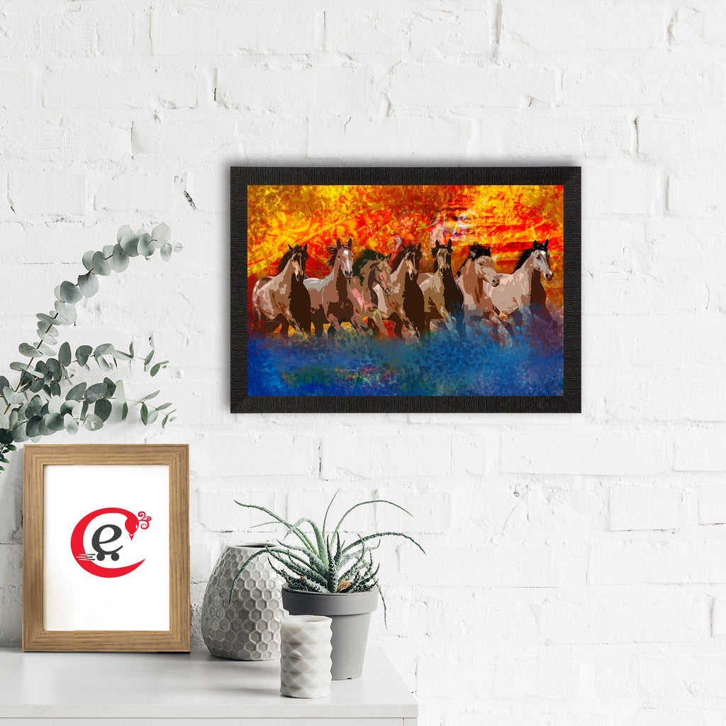 Seven Running Horses Painting Digital Printed Animal Wall Art Kafalo