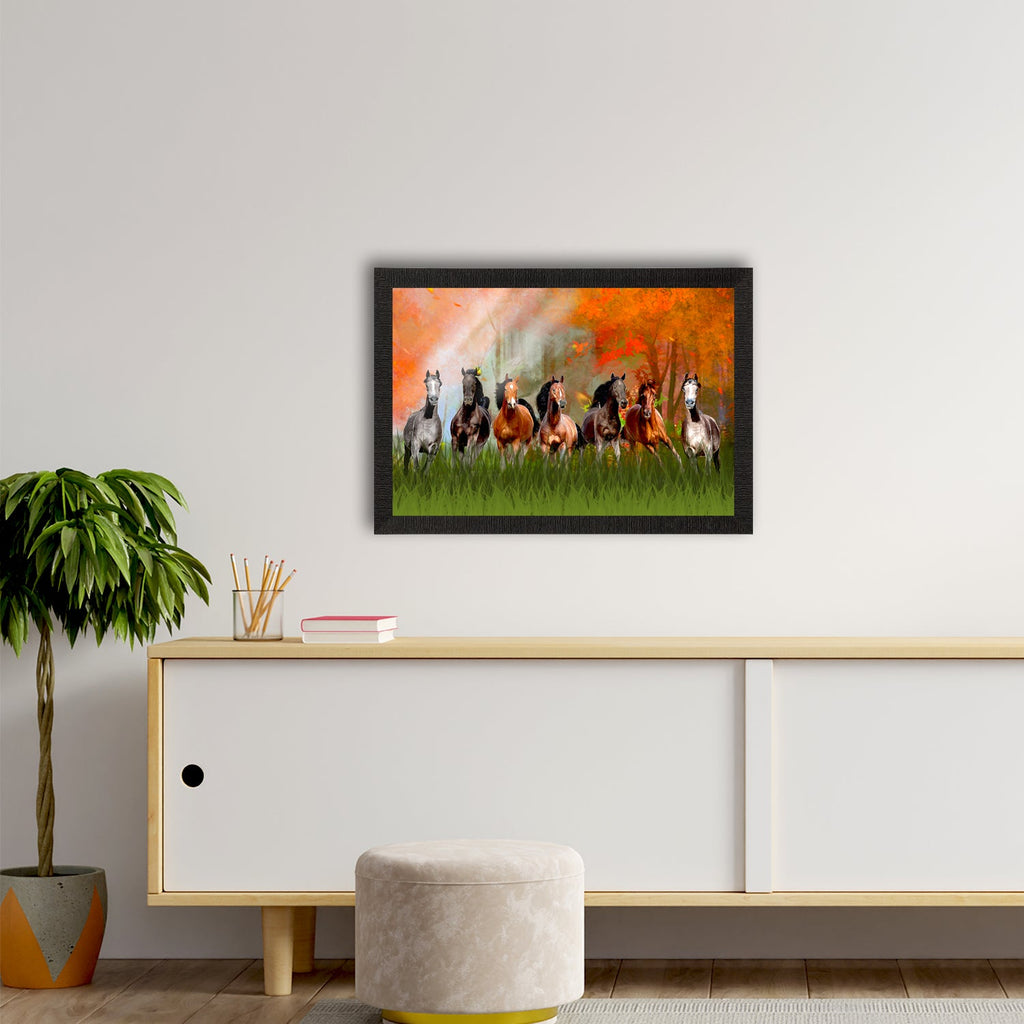 Seven Running Horses Painting Digital Printed Animal Wall Art Kafalo